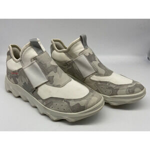 ECCO‎ Sneakers Fluidform Women Sz 7-7.5 White/Gray Camouflage Low Slip On
